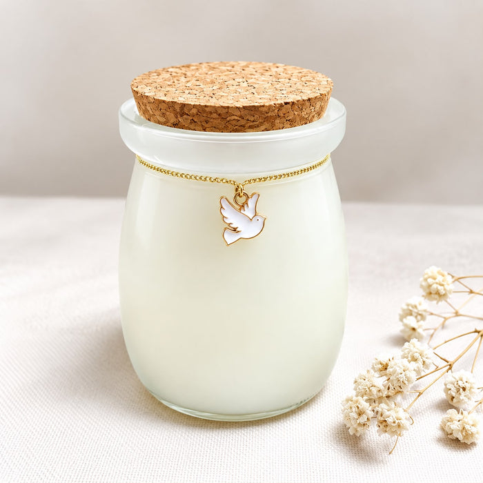 Scented Candle with Dove design on Gold Cord