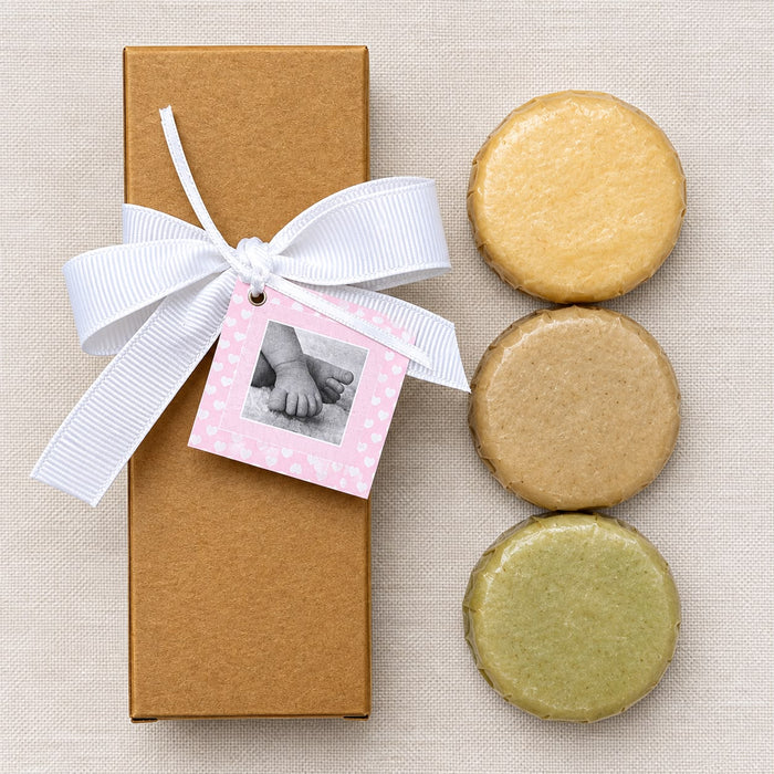 Soap Soap Set of 3 - Baby Pink Tag - White Ribbon