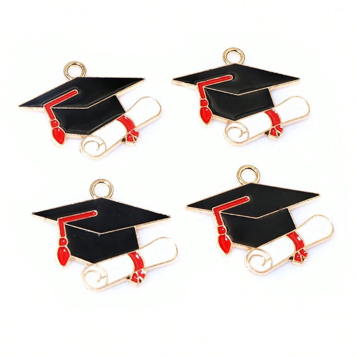 Graduation Charms - Hat and Scroll