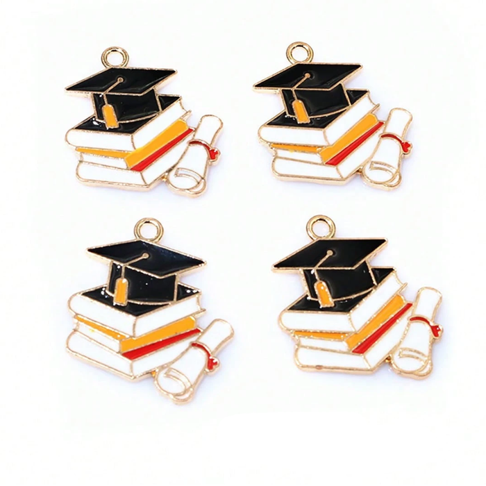 Graduation Charms - Hat, Books and Scroll