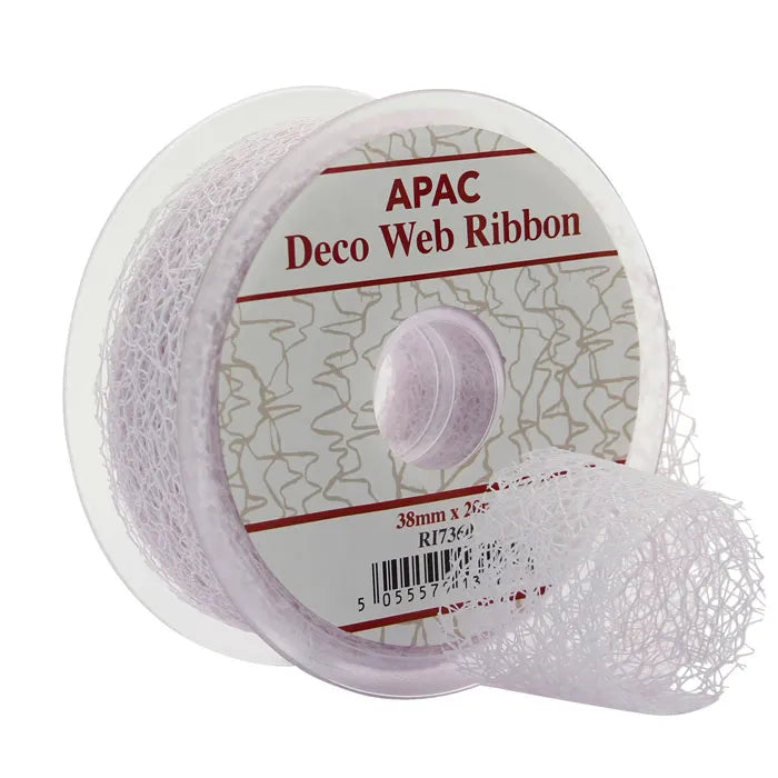 White Deco Web Ribbon (38mm)