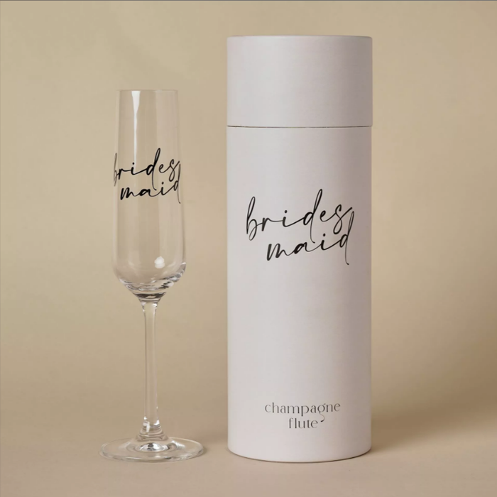Amore Champagne Flute Black Words - Bridesmaid