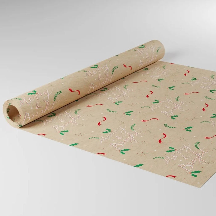 Nat Kraft Merry & Bright paper - Christmas Wrapping 50cmx100m