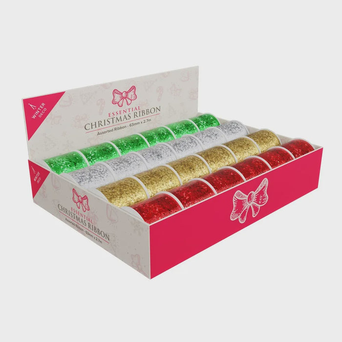 Glitter Mix Ribbons 63mm x 2.7m