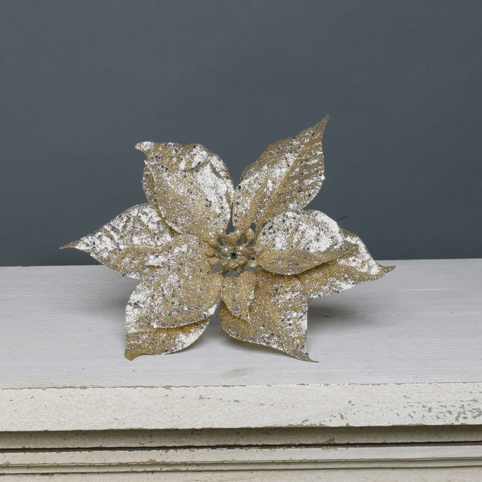 Glitter Ponsietta pick Gold