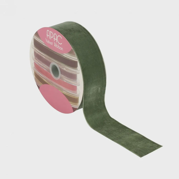 Velvet Ribbon - 50mm - Dusky Green