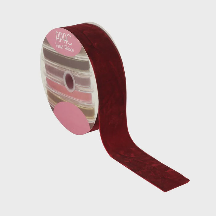 Velvet Ribbon - 50mm - Burgundy