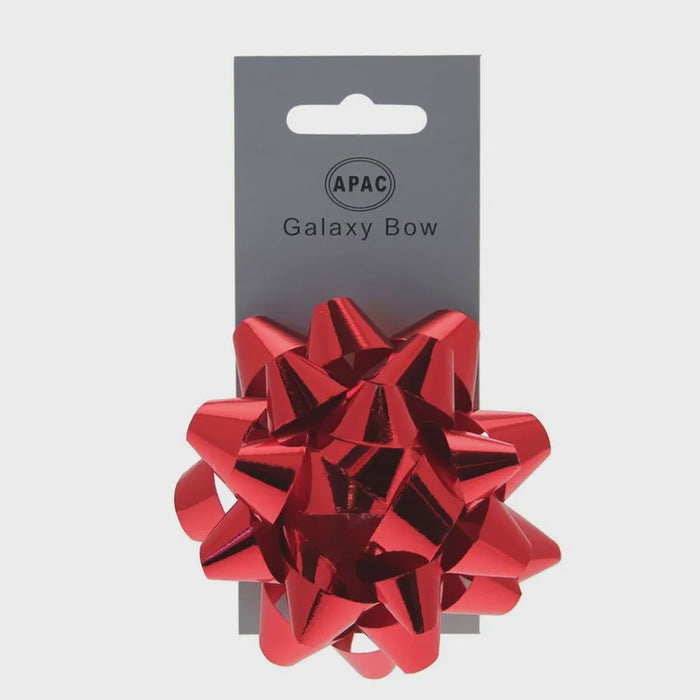 Metallic Red Galaxy Bow on Header