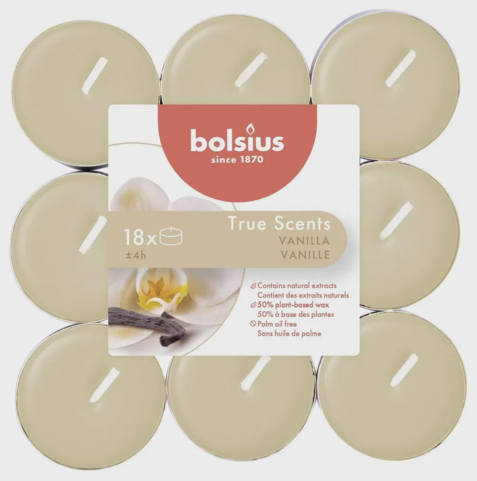 TrueScent Tealights 4Hr Vanilla18pk