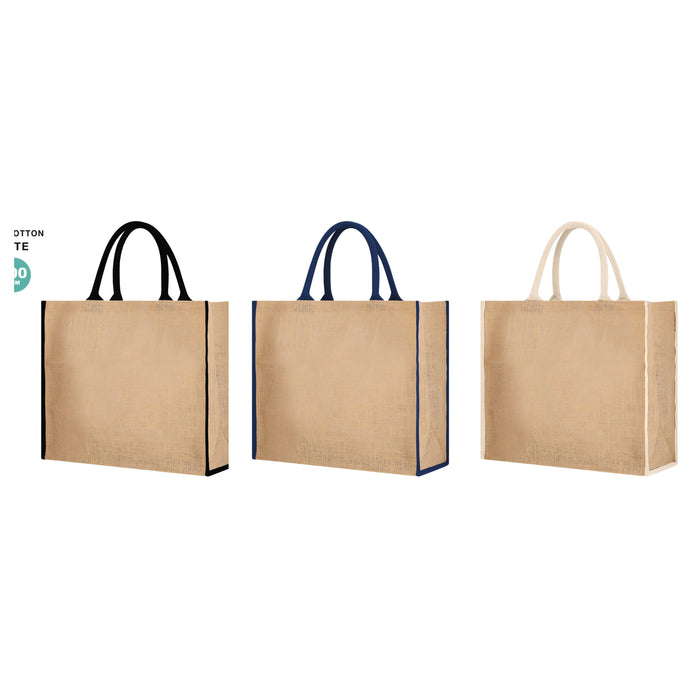 Jute Bag with Coloured Handles