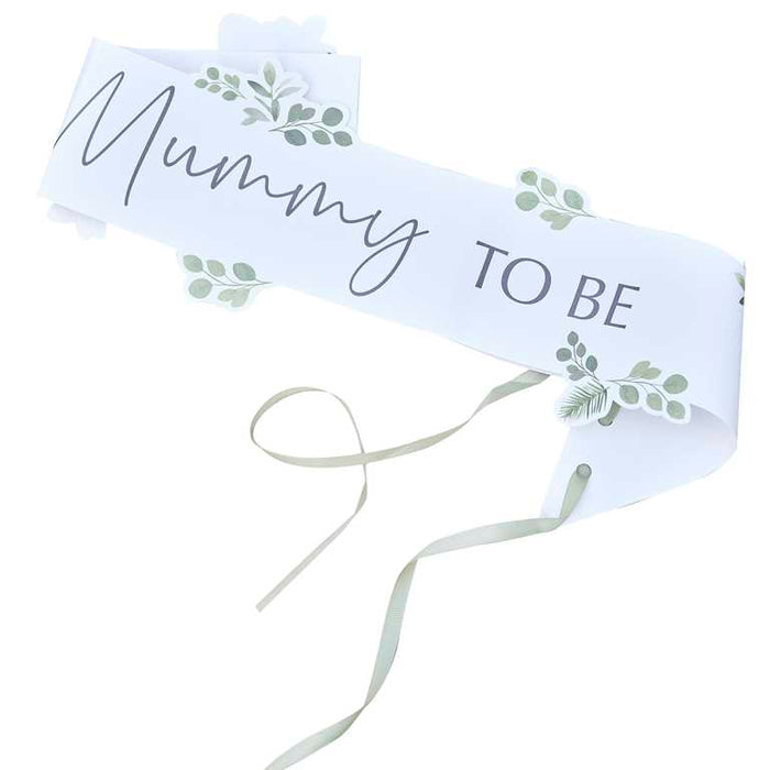 Mummy to Be Botanical Baby Shower Sash