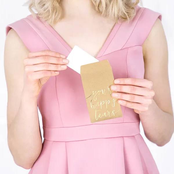 Pocket tissues Your happy tears, gold, 7.5x12cm