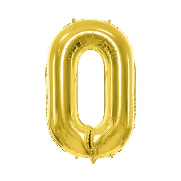 Foil Balloon Number ''0'', 72cm, light gold
