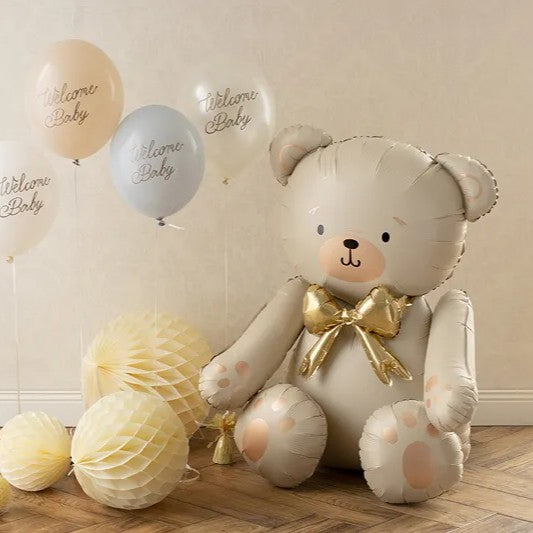 Foil Balloon Bear, 75x84 cm, cream