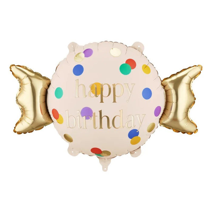 Foil balloon Candy Happy Birthday, 61x37 cm, mix