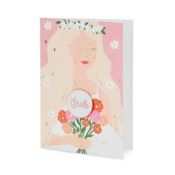 Card with enamel pin Bride, 10.5x15 cm