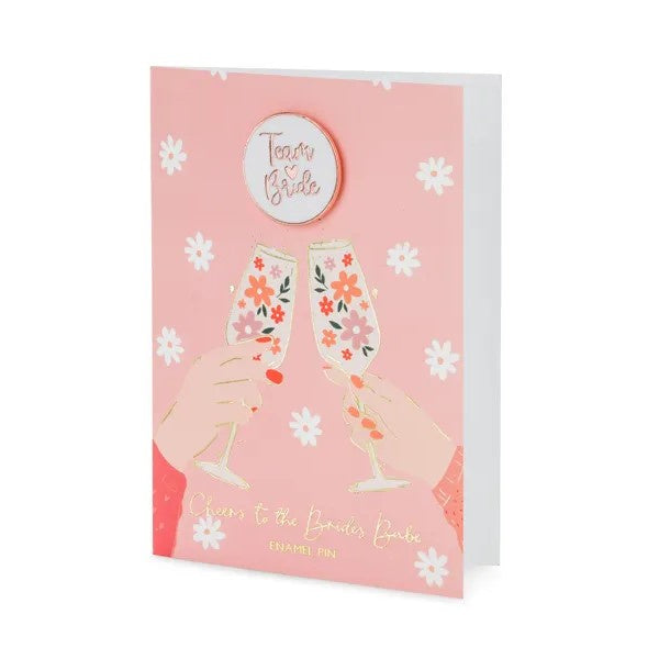 Card with enamel pin Bride Team, 10.5x15 cm