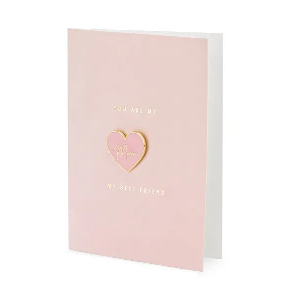 Card with enamel pin Mom, 10.5x14.8cm
