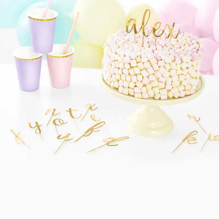 Toppers Alphabet, gold, 9.5-12cm