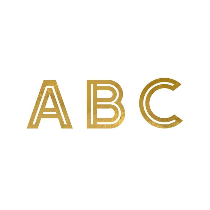 Alphabet stickers, 4 cm, gold