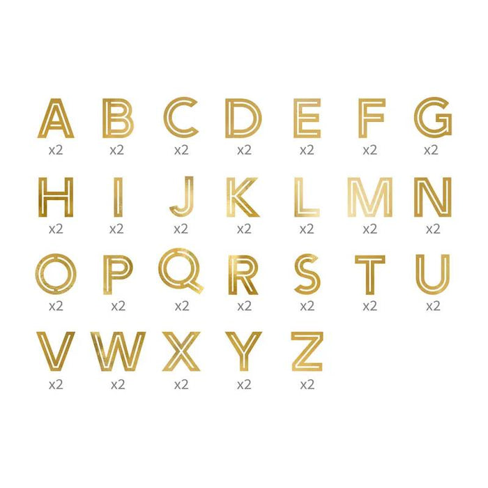 Alphabet stickers, 4 cm, gold