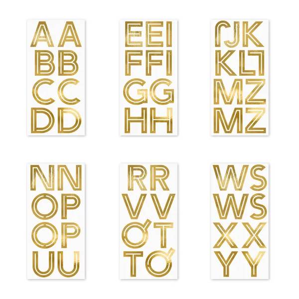 Alphabet stickers, 4 cm, gold