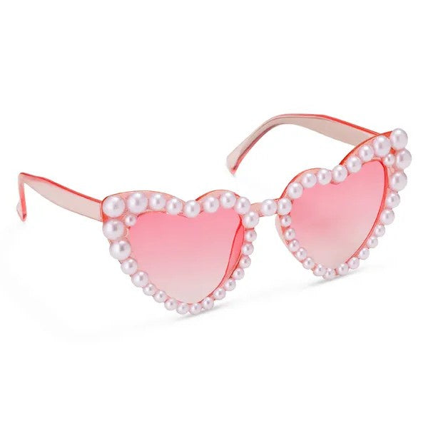 Heart-shaped Glasses with Pearls, pink