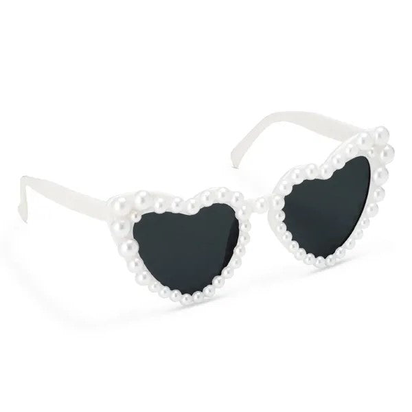 Heart-shaped Glasses with Pearls, white