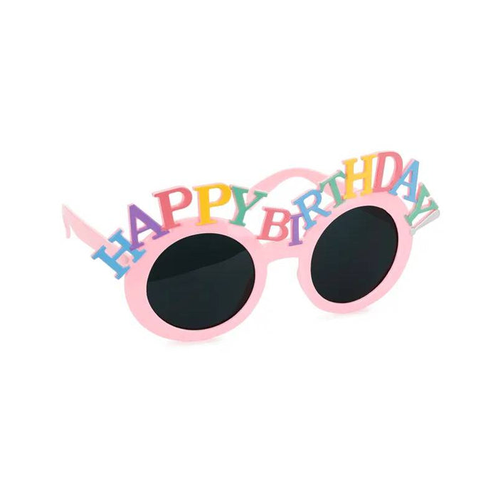 Glasses Happy Birthday, 18.5x7.5 cm, pink