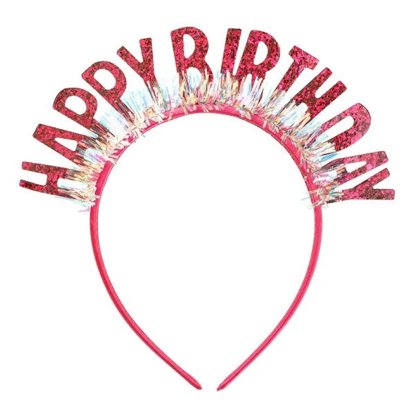 Headband Happy Birthday, 18x18 cm, pink