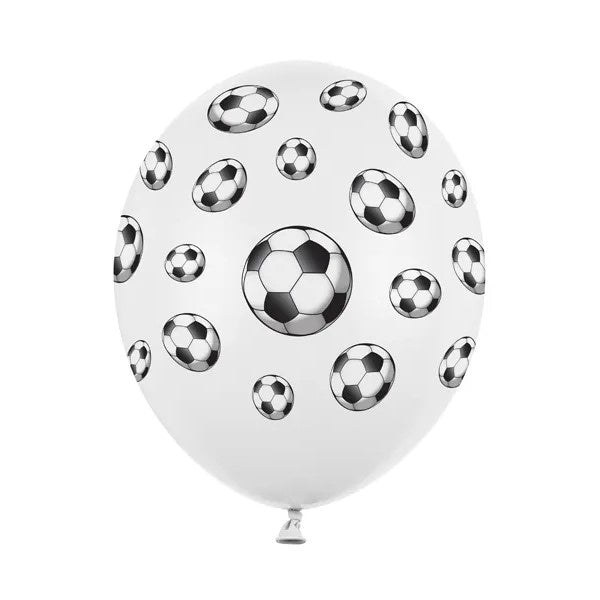 Balloons 30cm, Footballs, Pastel Pure White
