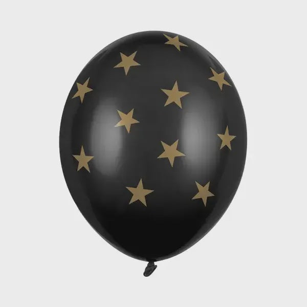 Balloons 30cm, Stars, Pastel Black