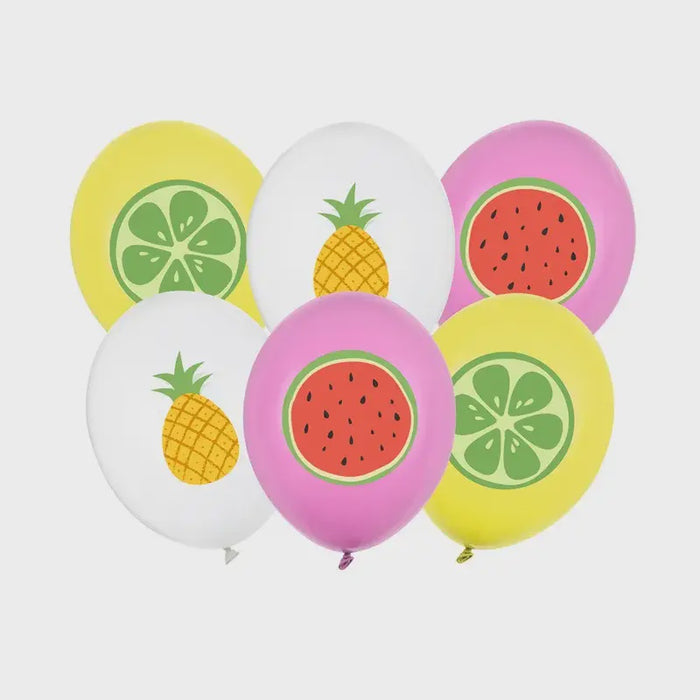 Balloons 30 cm, Fruits, mix - 6pk