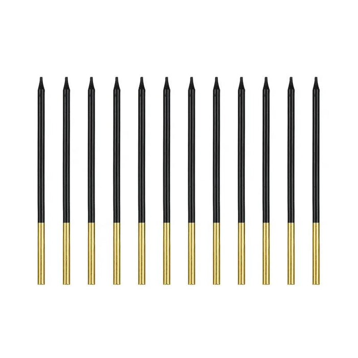 Plain birthday candles, black, 14 cm