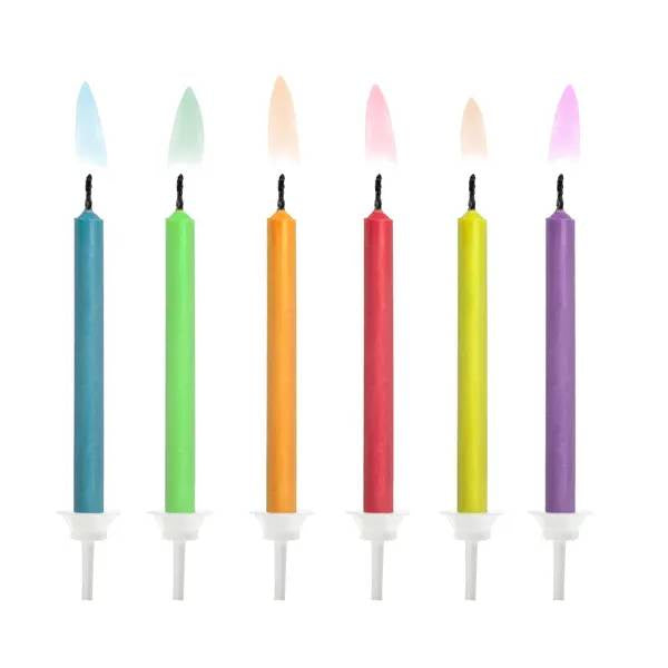 Birthday candles Coloured Flames, mix