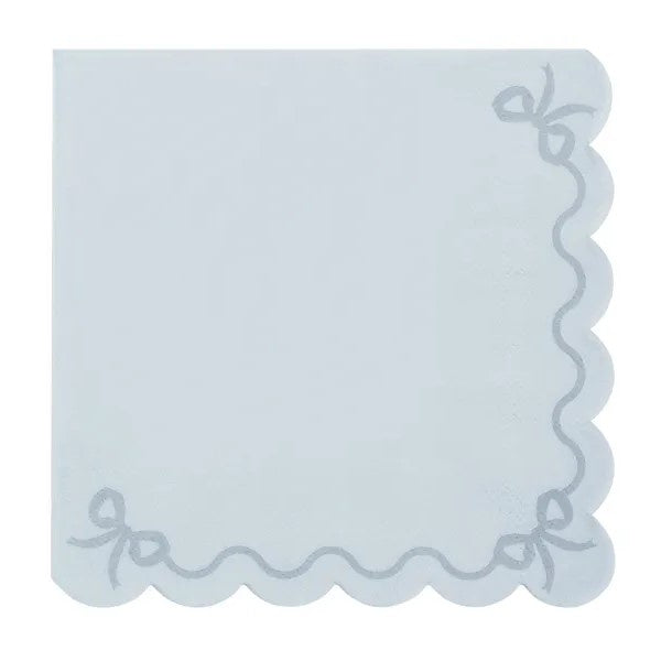 Ruffled napkins, 33x33 cm, misty blue