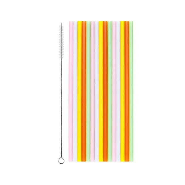 Reusable Plastic straws, 20 cm, mix