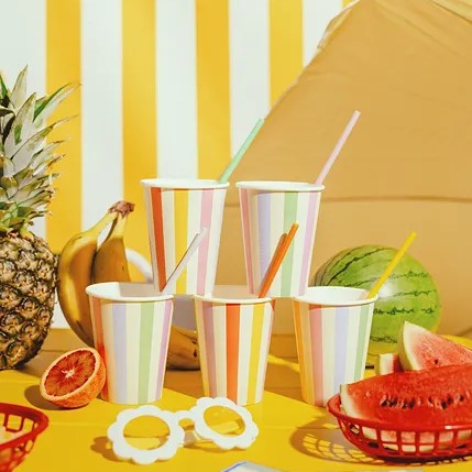 Reusable Plastic straws, 20 cm, mix