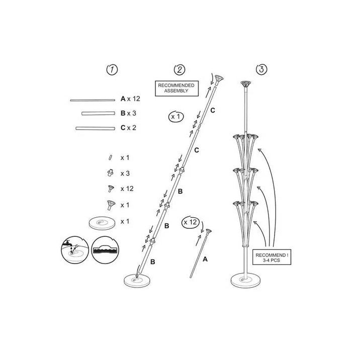 Balloon stand, 160 cm