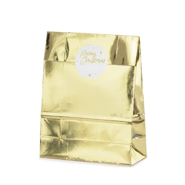 Gift bags, gold, 18.5x28.5x8cm - 3pk