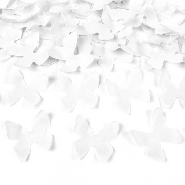 Confetti cannon with butterflies, white, 28cm