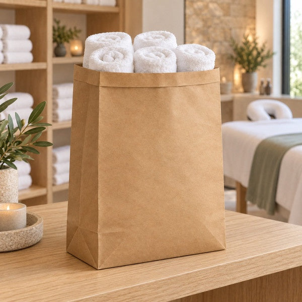 Bottom-loading kraft paper bag 17x26cm