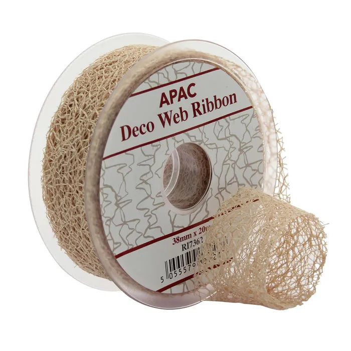 Natural Deco Web Ribbon (38mm)
