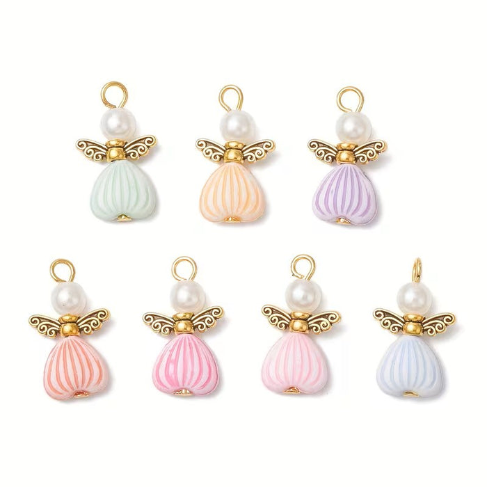 Pearl and Pastel Angel Charms