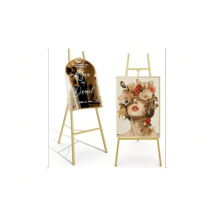 Gold Metal Easel - 4 tier- 110cm Height