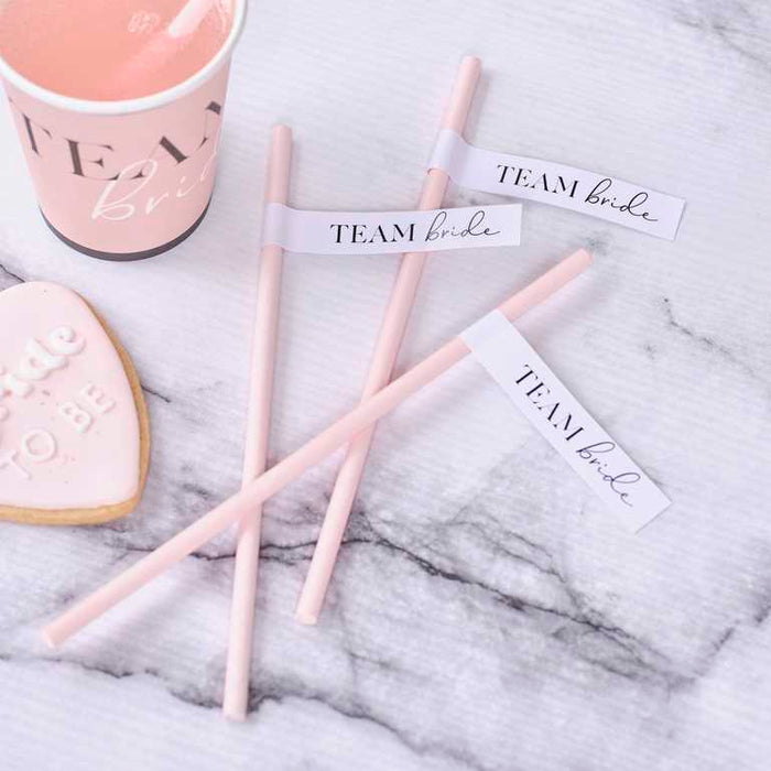 Team Bride Hen Party Paper Straws