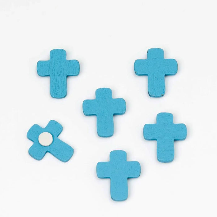 Wooden cross with adhesive 2.2cm - Pack of 12