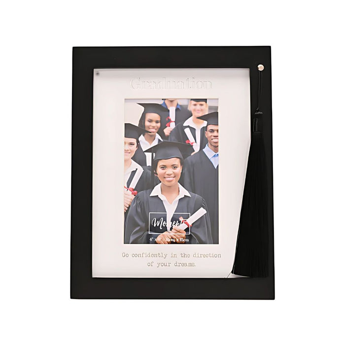 Moments Photo Frame with Tassels Black 4″ X 6″ – Graduation