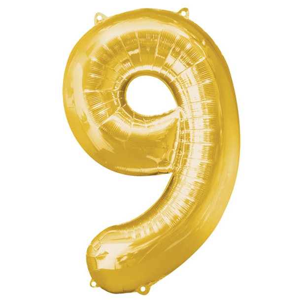 Balloon Foil Number - 9 Gold - 34"