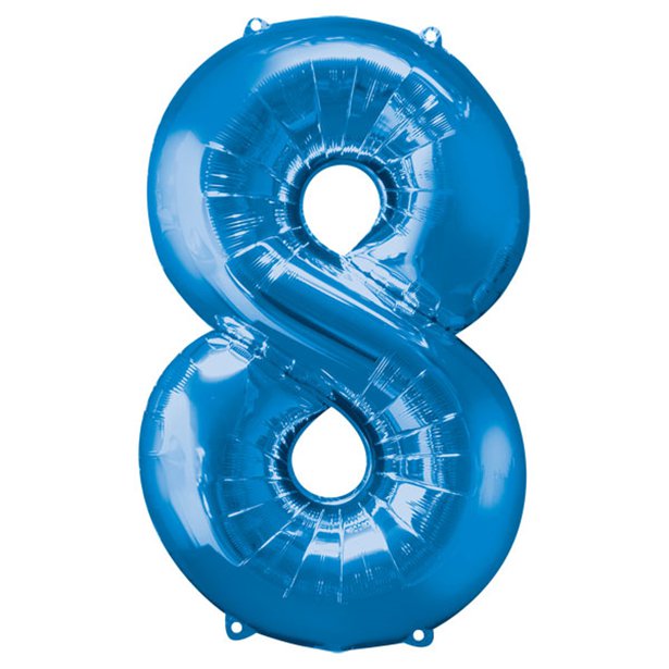 Balloon Foil Number - 8 Blue - 34"